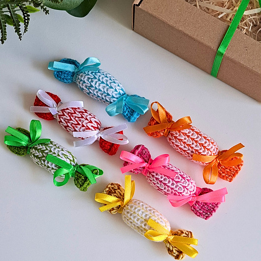 dekoracje świąteczne Kolorowe cukierki choinkowe, zestaw 6szt.