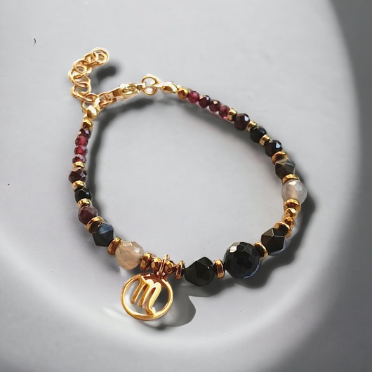 bransoletki z kamieni naturalnych SKORPION - zodiac colletion - PREMIUM - gold