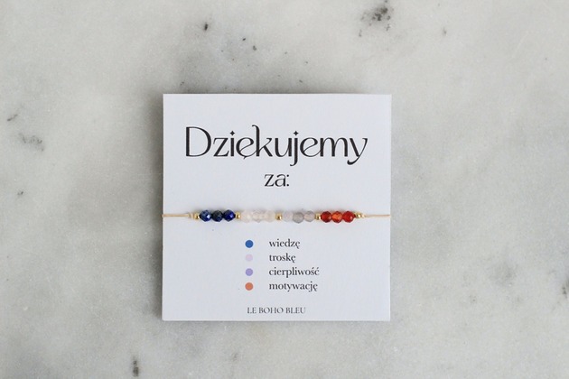 bransoletki na sznurku LAURKA DLA NAUCZYCIELI - bransoletka z podziękowaniem