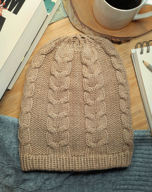 czapki damskie Kaszmirowa czapka- czapka z kaszmiru 100% beżowa warkocz