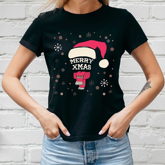 t-shirt damskie Koszulka damska organiczna Merry Christmas