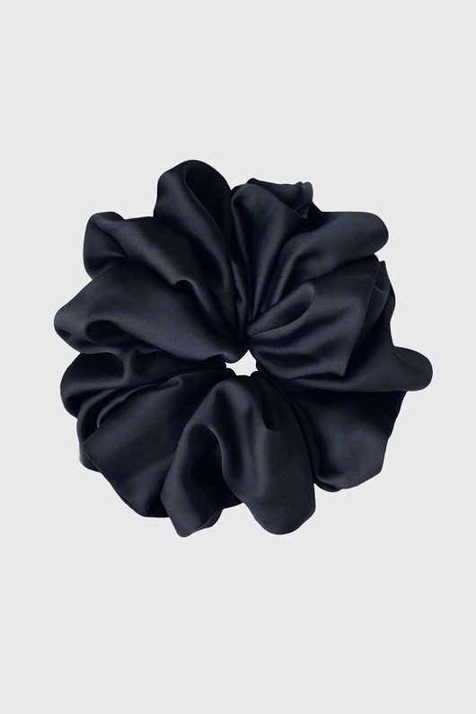 gumki do włosów Gumka do włosów czarna Scrunchie Maxi Black Pearl