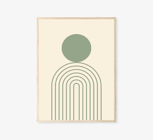 grafiki i ilustracje PLAKAT szałwiowa zieleń , abstrakcja, boho