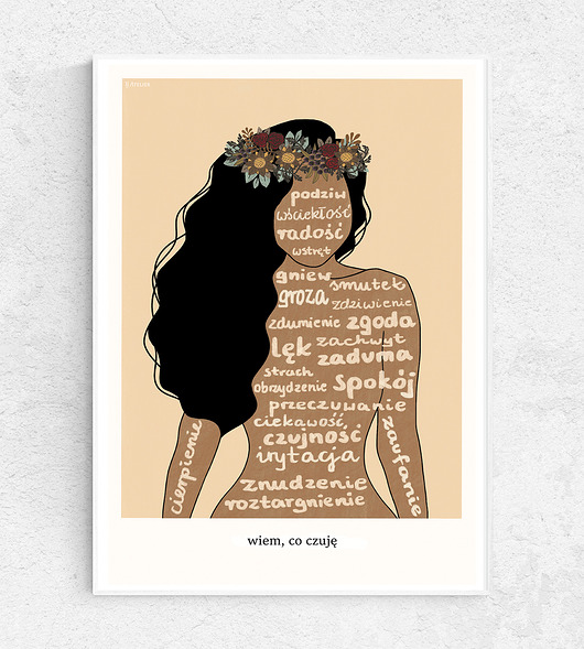 grafiki i ilustracje Plakat emocjonalny "Wiem, co czuję"