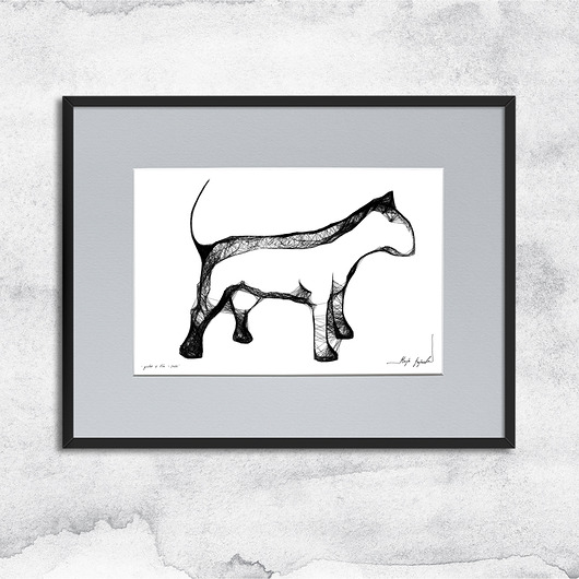 grafiki i ilustracje Grafika z ramą - nr 108 - bulterier