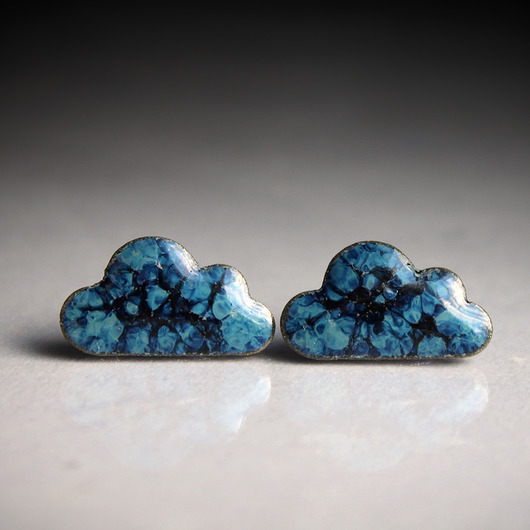 kolczyki ceramiczne Cumulusy/stal chirurgiczna/