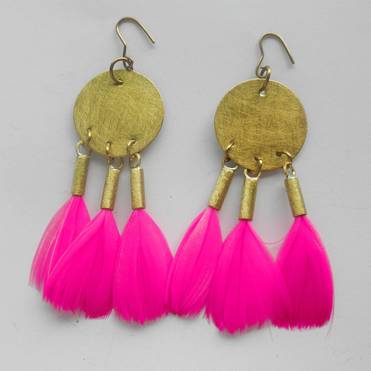 kolczyki z piórami PIÓRKO kolczyki