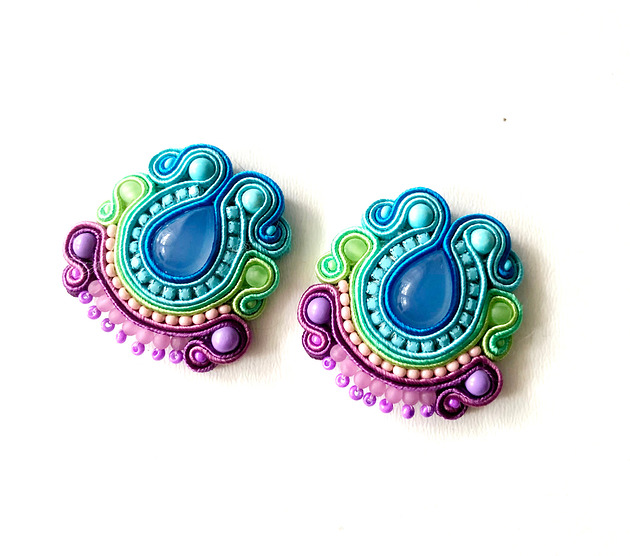 kolczyki soutache Sutaszowe kolczyki KORFU