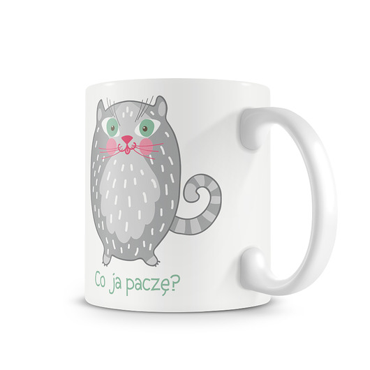 kubek z kotem. Co ja paczę? Love Life and Forest