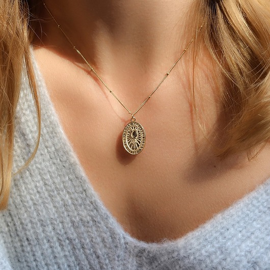  Naszyjnik medalik "róża" - srebro 925pozłacane Coccola JEWELLERY