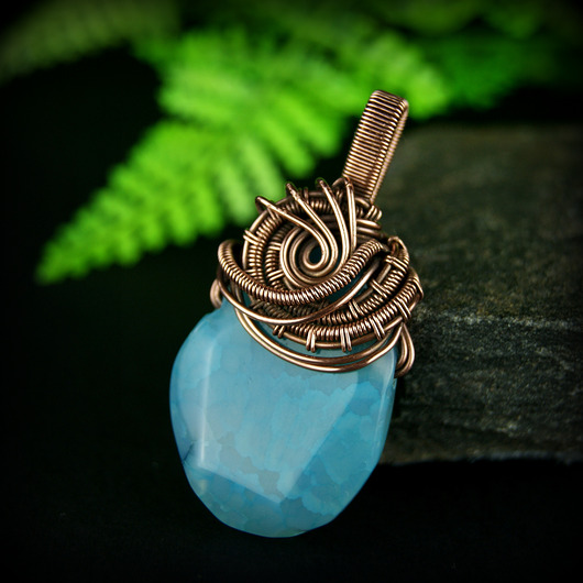 wisiory Wisiorek wire wrapping z agatem