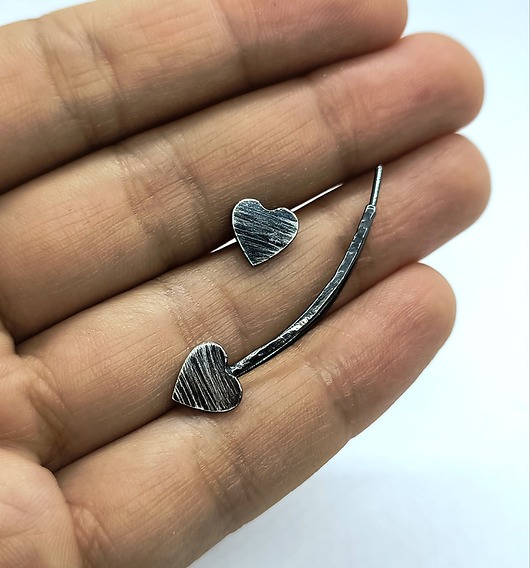 nausznice Kolczyk- nausznica ze srebra oksydowanego SILVER HEART
