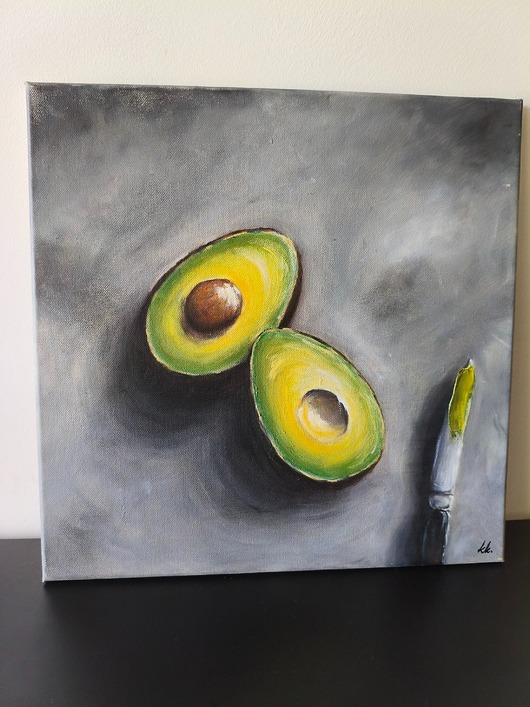 obrazy Awokado Obraz Olejny 40x40 Kuchnia Jadalnia Nowoczesny Loft Avocado