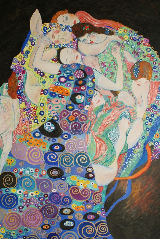 obrazy Duży Obraz ręcznie malowany olejny Gustav Klimt dziewica reprodukcja