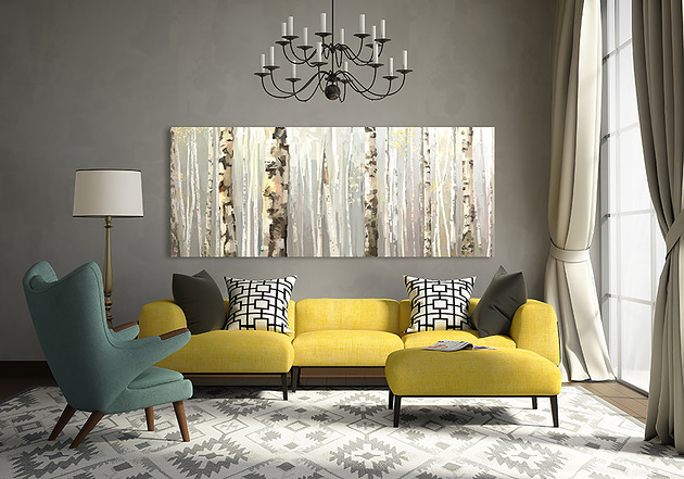 obrazy Nowoczesny obraz na płótnie Brzozowy Las 147x60cm 02148