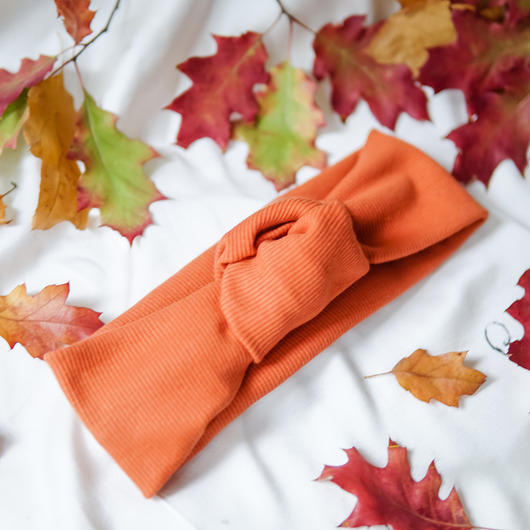 opaski do włosów Opaska z węzłem rudy prążek