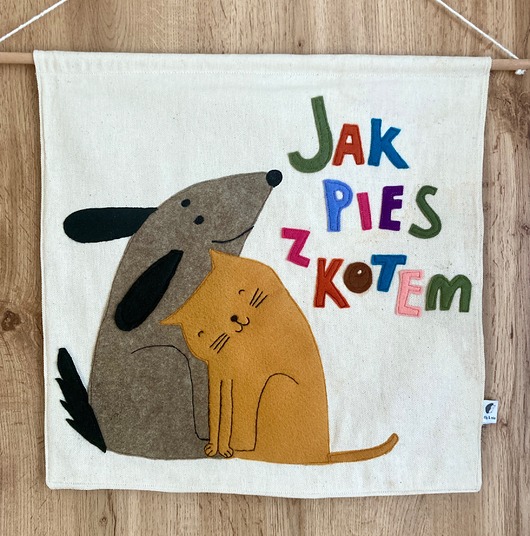 Ozdoby na ścianę Jak pies z kotem