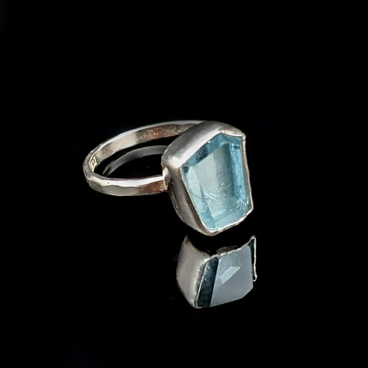pierścionki srebrne Pierścionek baby blue topaz