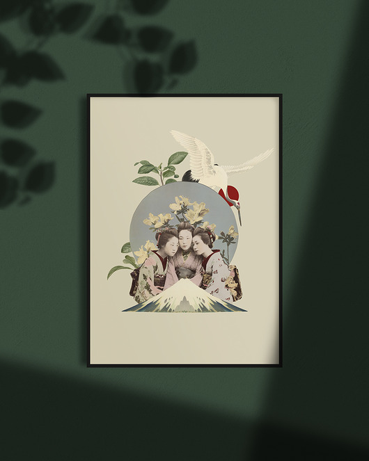 Kolaż,plakat dekoracyjny JAPONIA Into collage