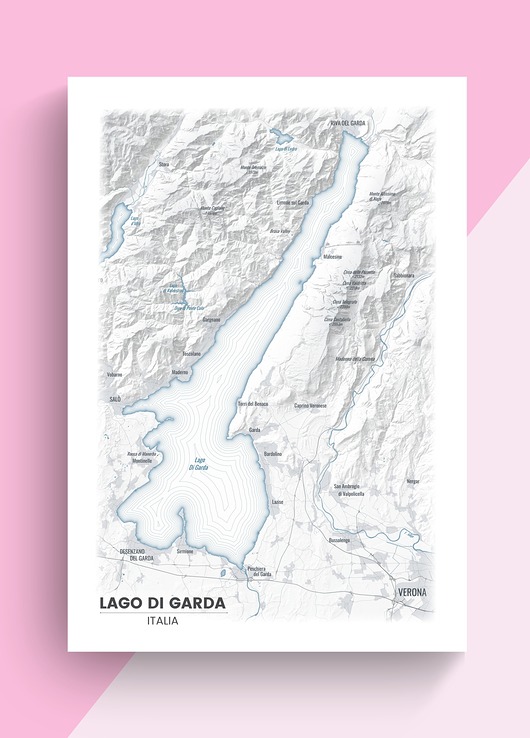 plakaty GARDA Jezioro/ plakat mapa