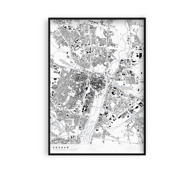 plakaty Poznań - mapa Poznania, plakaty mapy