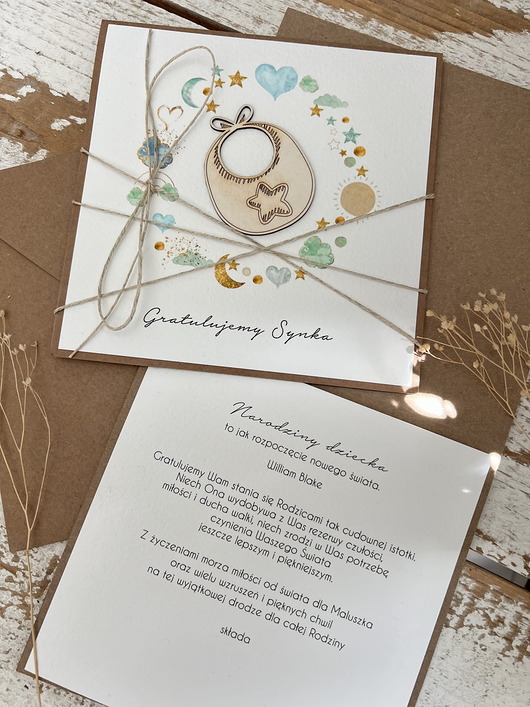 kartki scrapbooking Ręcznie robiona kartka na narodziny dziecka - gratulacje