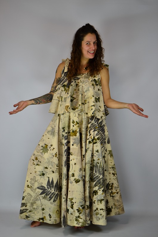 spódnice maxi Barwiona Roślinami Spódnica "Jesienny Las"