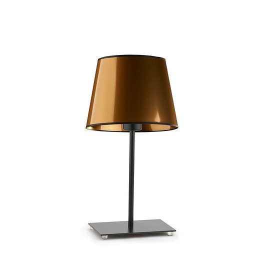 lampy stołowe Czarna lampa stołowa z miedzianym abażurem GENUA MIRROR