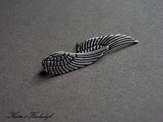 kolczyki wire wrapping Angel - sztyfty