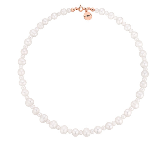 złote naszyjniki Naszyjnik z różowego złota z pereł naturalnych