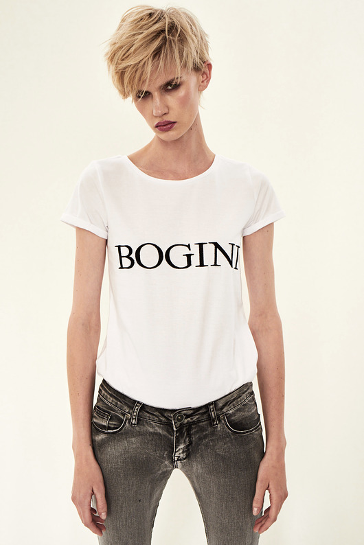 t-shirt damskie Femi-Shirt Bogini Biały