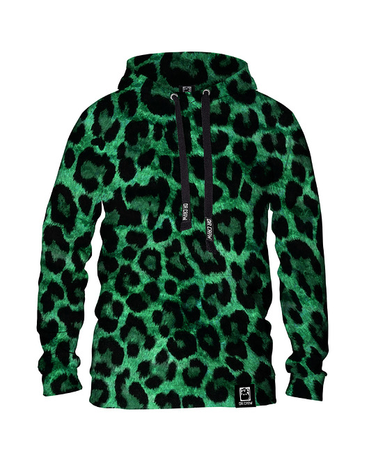 bluzy męskie Męska Bluza z kapturem DR.CROW Green Panther