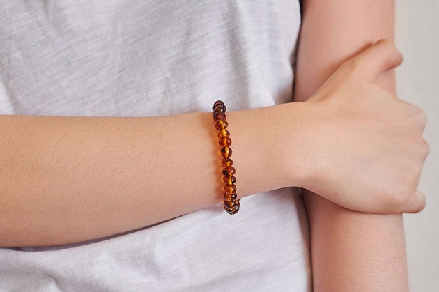 bransoletki z kamieni naturalnych Bransoletka z bursztynu naturalnego elastyczna