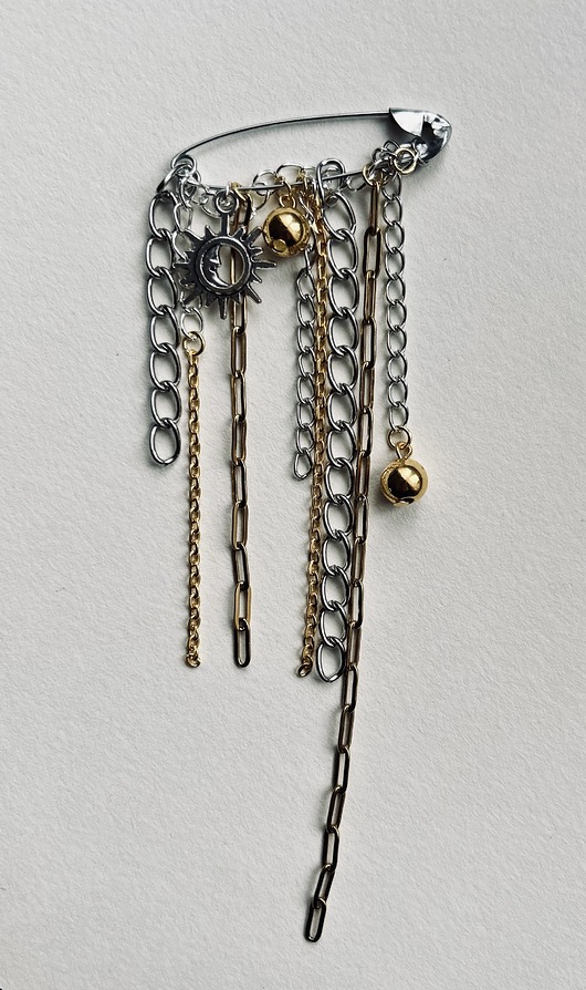 broszki Broszka na agrafce Srebro & Złoto no.1Agrafka Studio