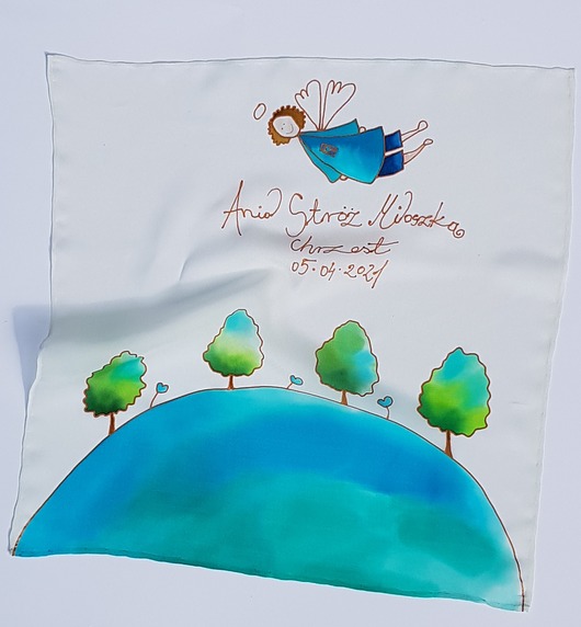 szatki, ubranie na chrzest Szatka jedwabna do chrztu