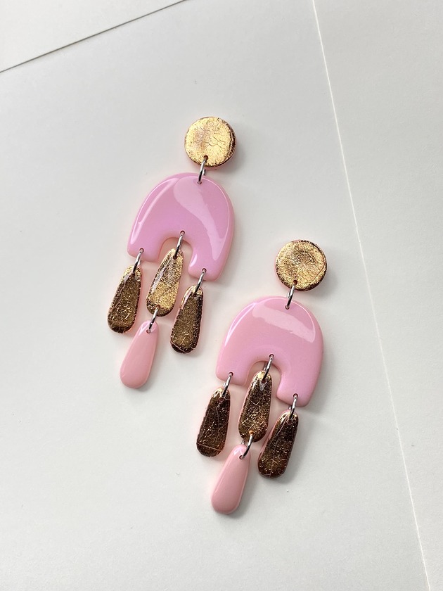 kolczyki z masy plastycznej Wiszące kolorowe kolczyki meduza