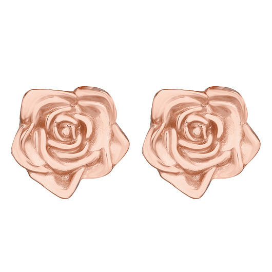 kolczyki pozłacane Kolczyki róże z różowego złota