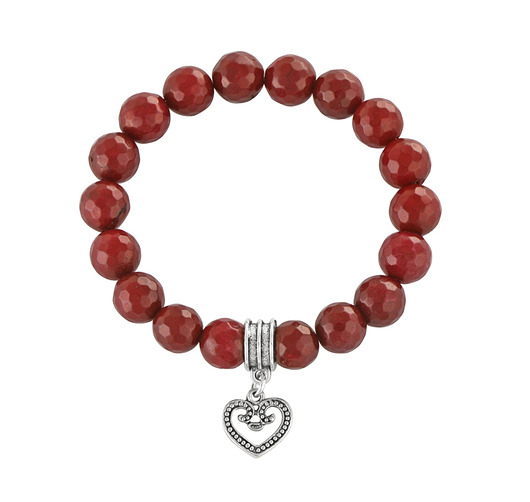 Bordeaux jade with heart. Lavoga