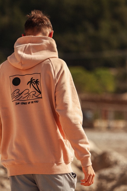 bluzy męskie HOODIE Powder Pink Sun Comes Up For You