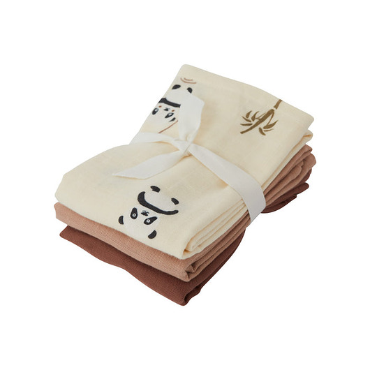 akcesoria dziecięce - różne Muslin Square Panda - Pack of 3