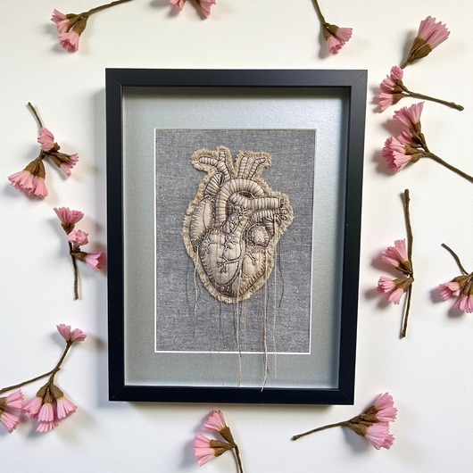 obrazy Obraz haftowany 3D serce anatomiczne