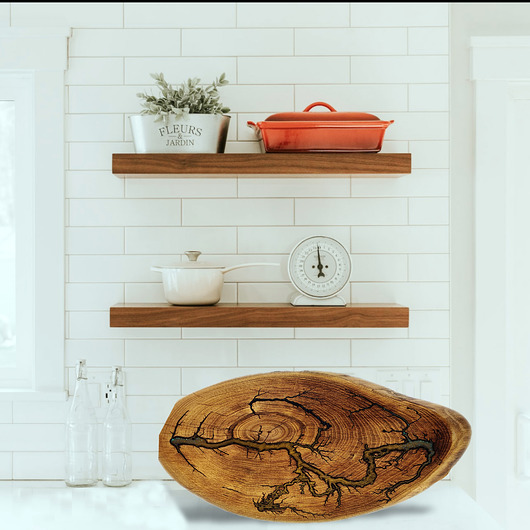 patery i talerze Akacjowa deska do serowania - Epoxy Resin Lichtenberg