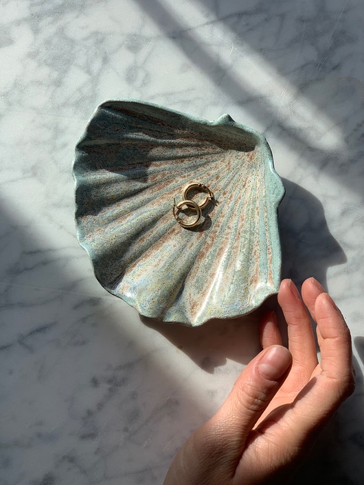 pojemniki na biżuterię Podstawka na Biżuterię Palo Santo Ceramiczna Muszelka Fairy Dust