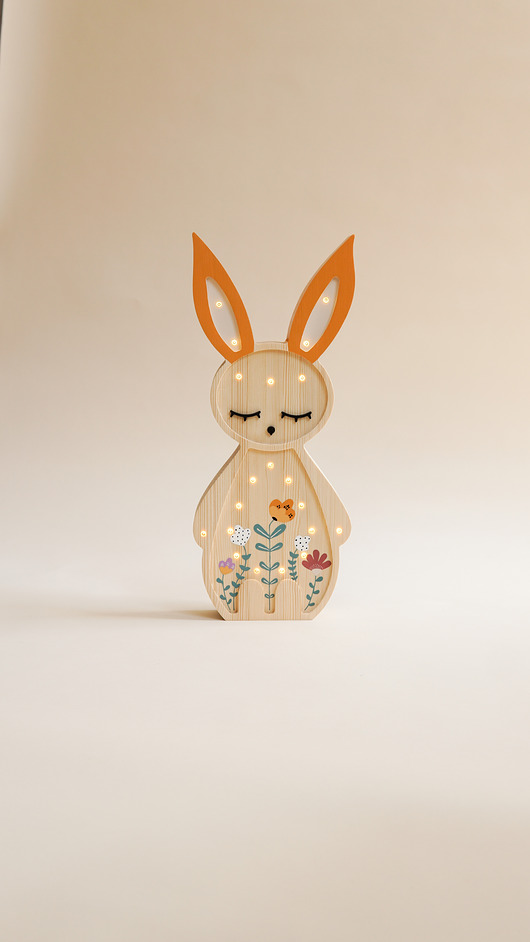 lampy do pokoju dziecka Drewniana Lampka Zając - Spring