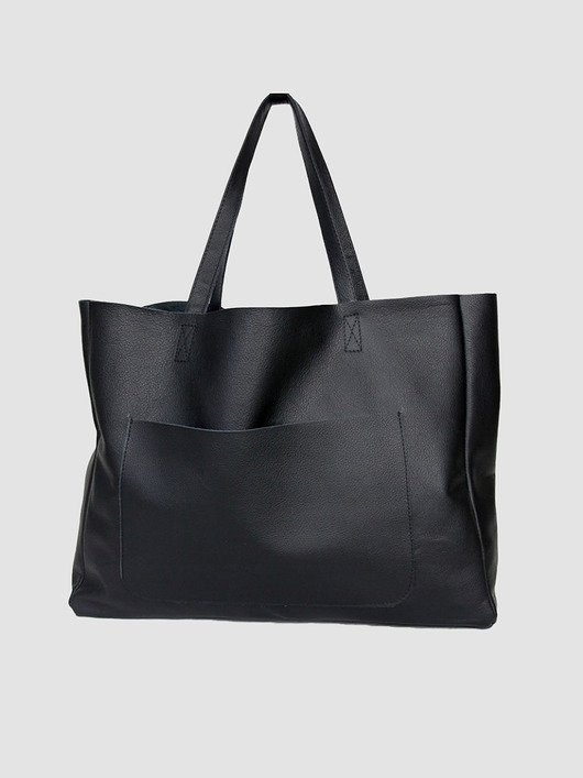 torby na ramię Duża skórzana torba damska na ramię z kieszenią