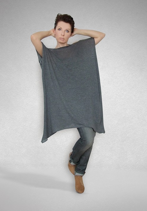 Tunika/ Bluzka/Sukienka Oversize SZARA by momo momo fashion