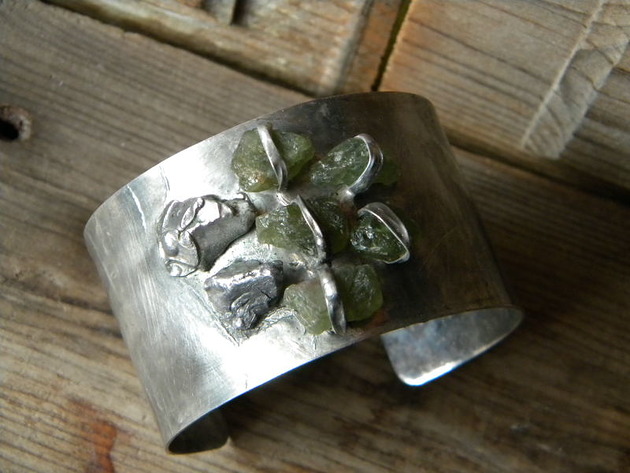 zielony apatyt    - BRANSOLETA MANKIET - CUFF Beata Trotter