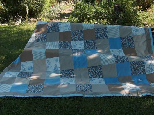 Narzuta patchwork :Błękity i beże MonikaKS
