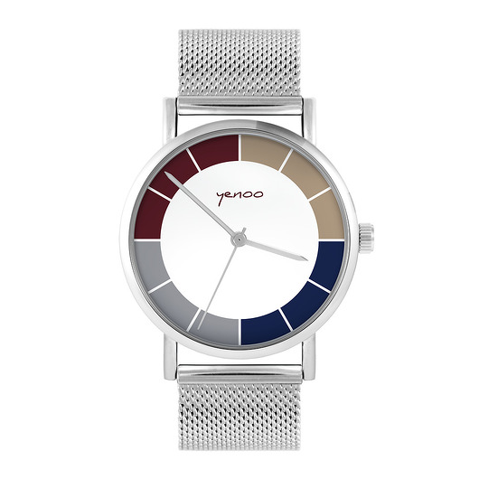 zegarki unisex Zegarek - Tri color - bransoleta mesh