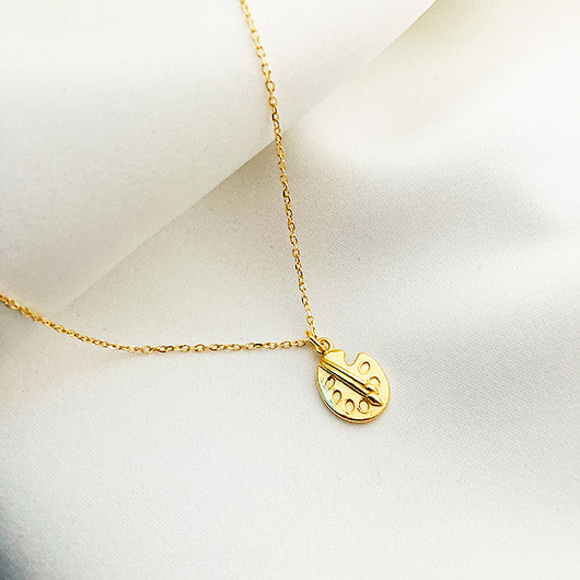 złote naszyjniki Naszyjnik z paletą malarską, złota paleta